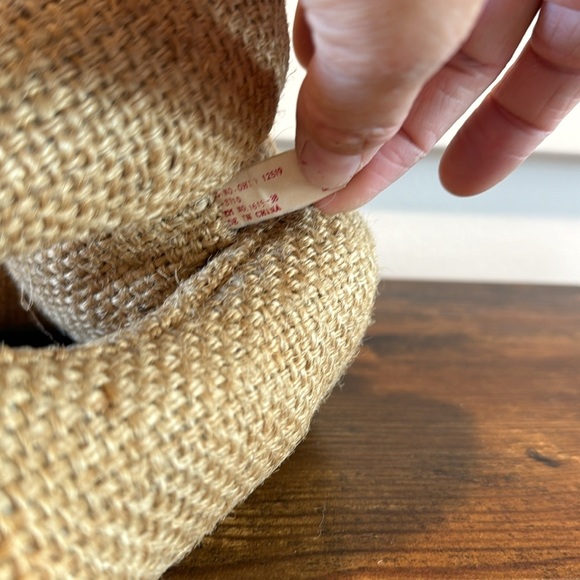 Unique, handcrafted, detailed , Burlap teddy bear button eyes - Picture 6 of 8